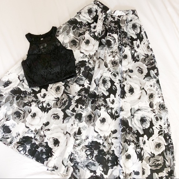 [SOLD] Two Piece Halter Prom Dress - Picture 3 of 5